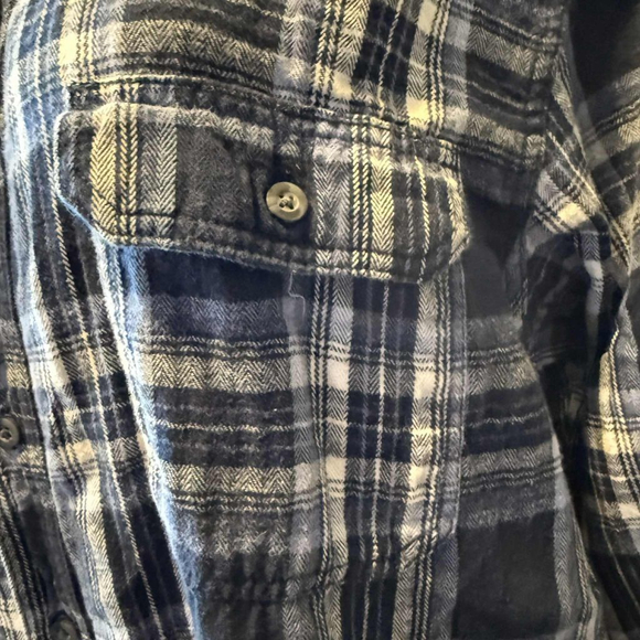Men's Faded Glory Casual Button Down Shirt XLT (46-48)Blue Plaid - Picture 5 of 11